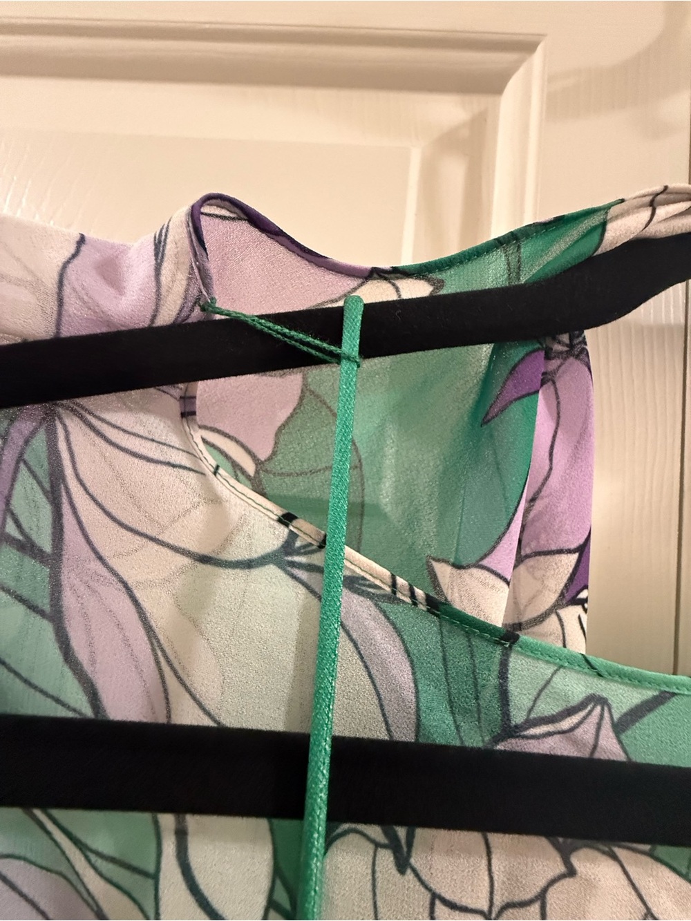 Alexia Admor Green Purple Floral Overlay Cocktail Dress Medium NWT - Picture 13 of 16
